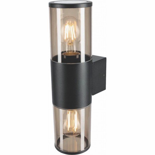 M915 S Max.A60 CRNA+SMOKY IP54 2xE27 bastenska lampa zidna