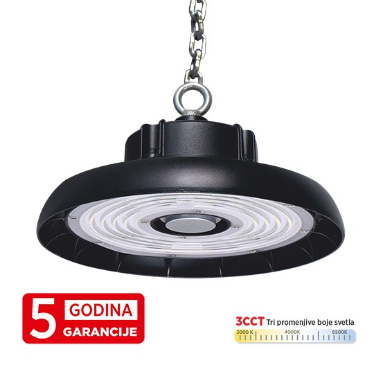 M460100-C5-CCT 100W 3CCT 3000/4000/6500K crna IP65 4KV LED UFO svetiljka 5Y Mitea Lighting
