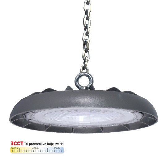 M460100-S6-CCT 100W 3CCT 3000/4000/6500K siva IP65 6KV LED UFO svetiljka Mitea Lighting