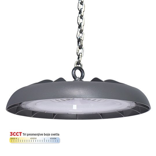 M460200-S6-CCT 200W 3CCT 3000/4000/6500K siva IP65 6KV LED UFO svetiljka Mitea Lighting
