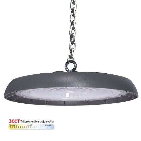 M460300-S6-CCT 300W 3CCT 3000/4000/6500K siva IP65 6KV LED UFO svetiljka Mitea Lighting