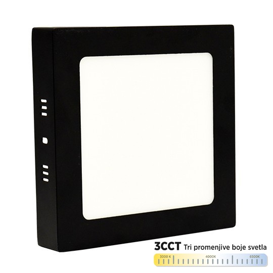 M12NK-BK-CCT 12W 3000-6500K crni nadgradni kvadratni LED panel Mitea Lighting