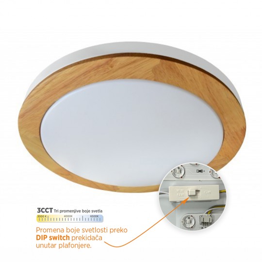 M205423-CCT 24W LED SMD DIP switch 3000-6500K fi390mm plafonjera Mitea Lighting