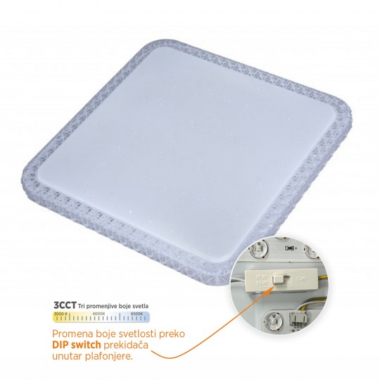 M205437-CCT 32W LED SMD DIP switch 3000-6500K 435x435mm plafonjera Mitea Lighting