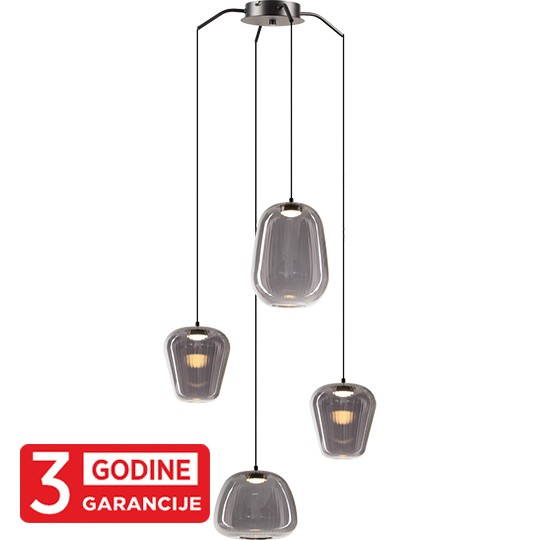 ETERNA MAP9461-4 4x4W 3000K crna+smoky LED visilica 3Y Mitea Lighting