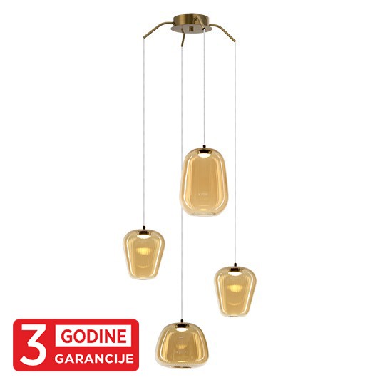 ETERNA MAP9461-4 4x4W 3000K staro zlato+amber LED visilica 3Y Mitea Lighting