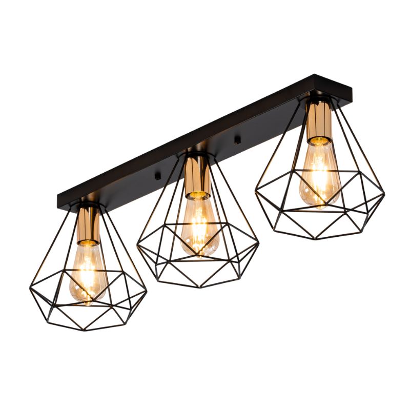 CAGE PLAFONSKA L 3l E27 BK GD, 014024