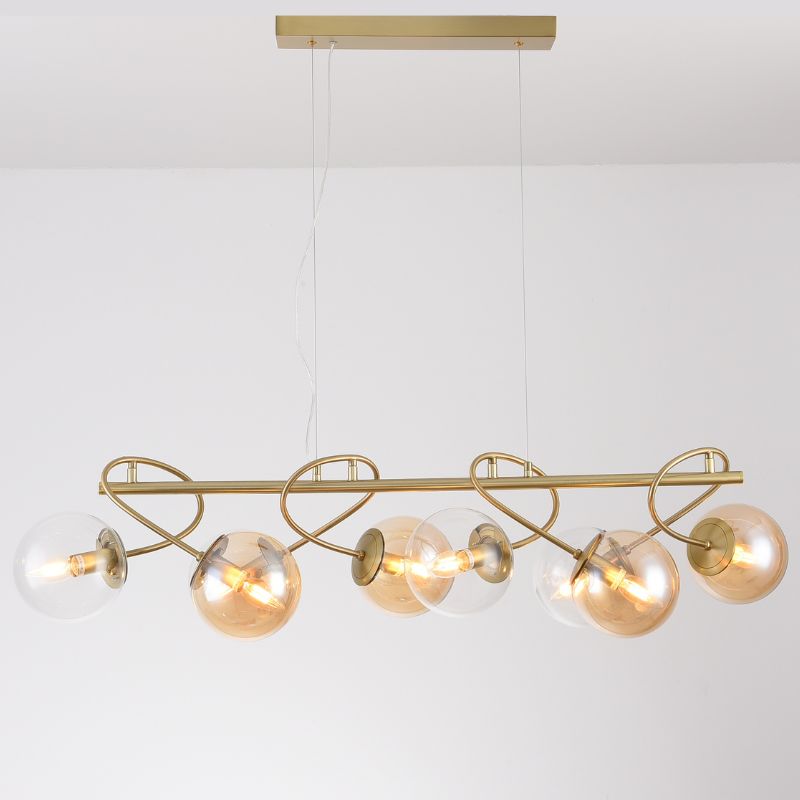 GLOBE VISILICA BRUSHED GOLD 8XE14 4 GLASS, 014161