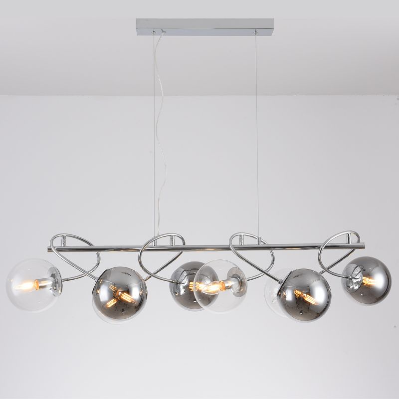 GLOBE VISILICA CROME 8XE14 4 GLASS SMOKE, 014162