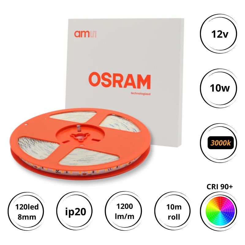 OSRAM, FLEXY LED TRAKA 12V-2835-120D-40R-8MM-IP20-10W/METT 3000K, 002638
