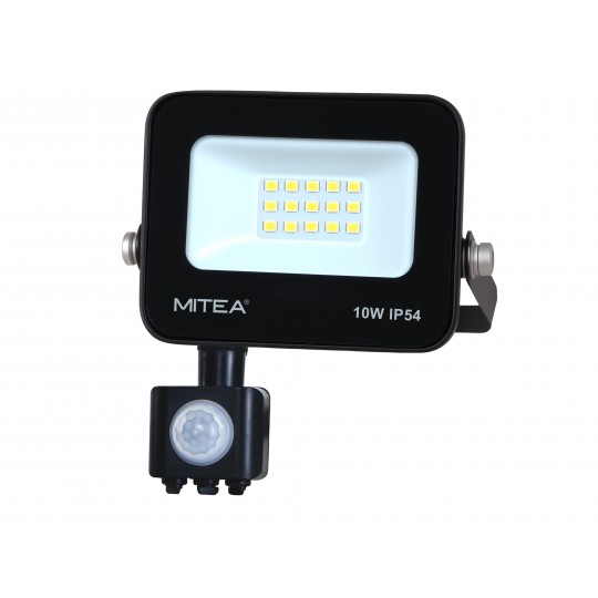 M490010-RLS-C6 6500K SMD ECO LED reflektor sa senzorom 10W CRNI IP54 Mitea Lighting