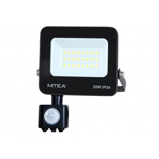 M490020-RLS-C6 6500K SMD ECO LED reflektor sa senzorom 20W CRNI IP54 Mitea Lighting