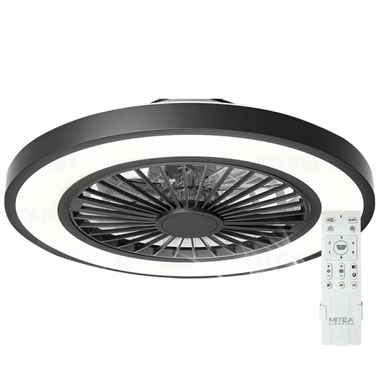 MV5020-B CRNI plafonski ventilator 20W sa svetlom LED CCT 25W sa daljinskim upravljačem Mitea Lighting