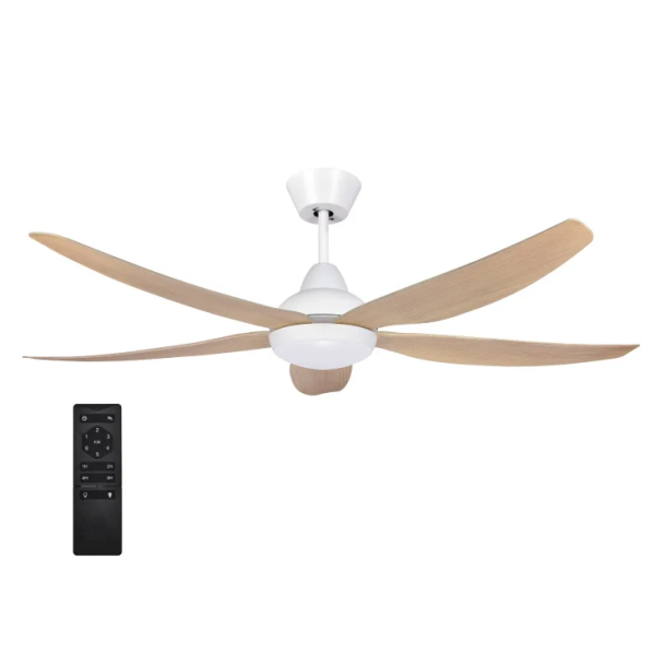 PROSTO beli plafonski vent. 142cm, 5 elisa, LED CFB5605L-5/50WH