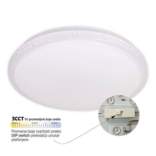 M205414 CCT 36W LED SMD DIP switch 3000-6500K fi490mm plafonjera Mitea Lighting