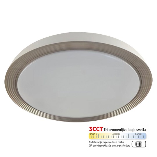 M205528 belo-krem 15W LED CCT DIP switch  plafonjera Mitea Lighting