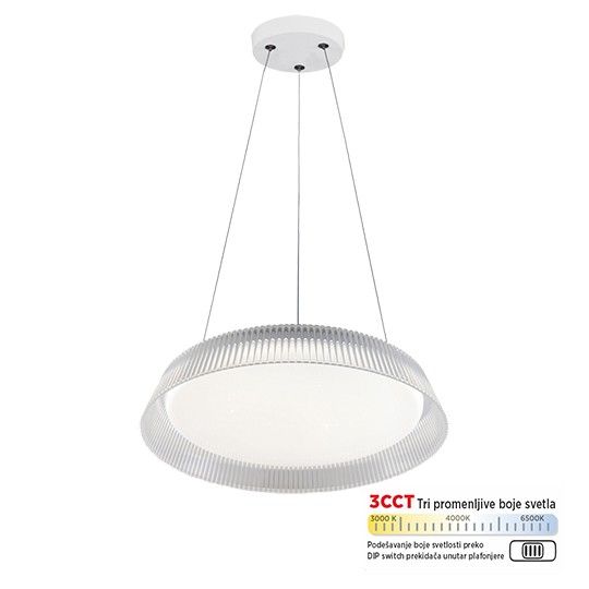 M205539 LED visilica 28W CCT DIP switch bela Mitea Lighting