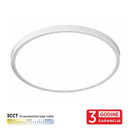 M205764 32W 3CCT DIP switch 2800/4000/6000K bela IP40 fi400mm LED plafonska lampa 3Y Mitea Lighting